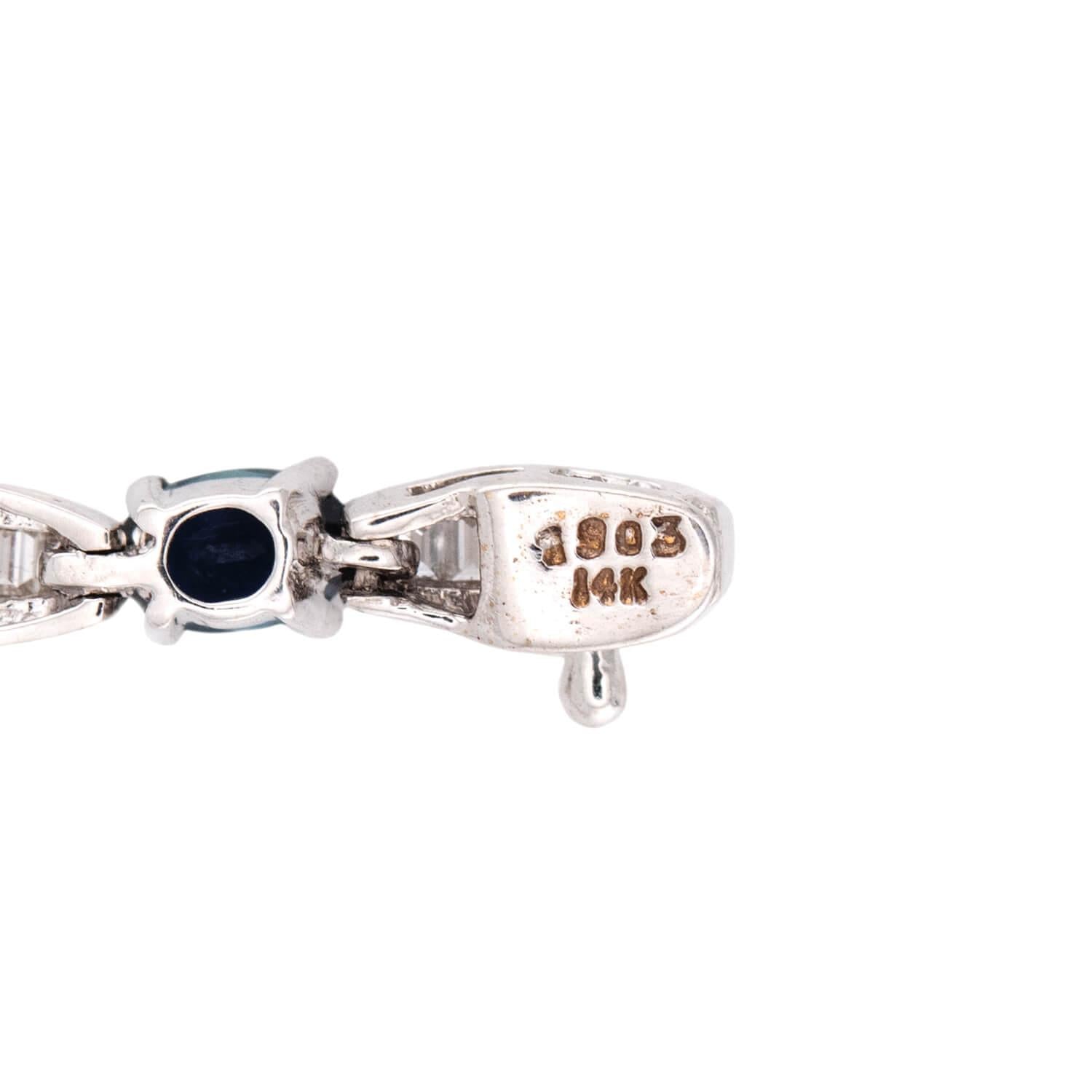 Vintage 14k Sapphire & Diamond Line Bracelet
