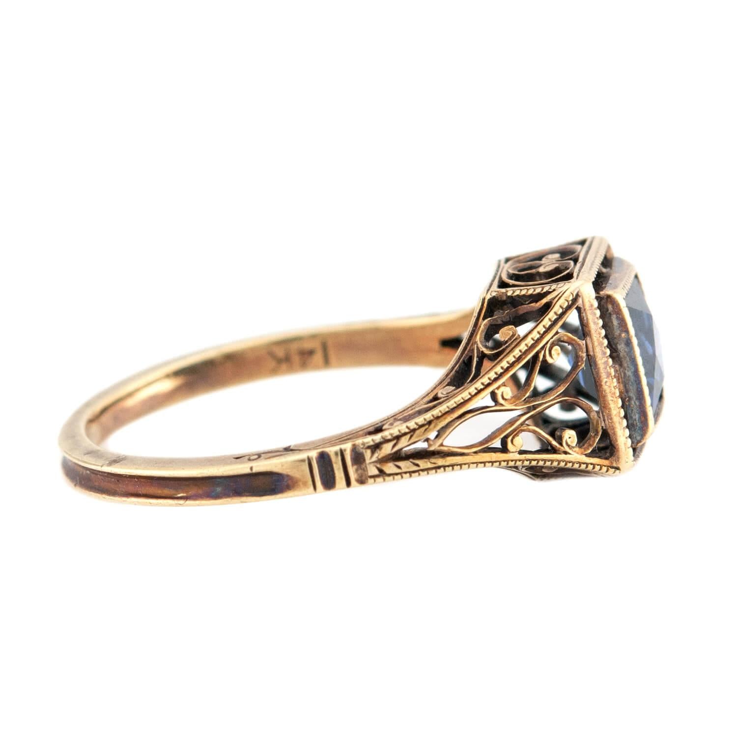 Art Deco 14k Sapphire Ring