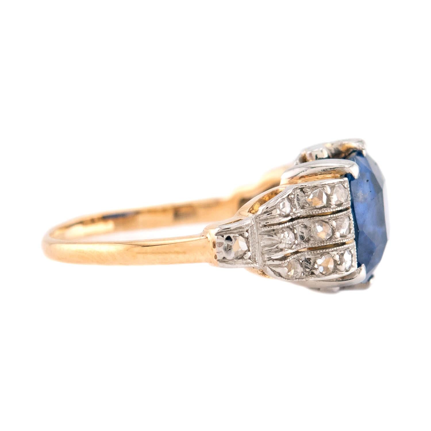 Edwardian 18k/Platinum GIA Ceylon Sapphire & Diamond Ring