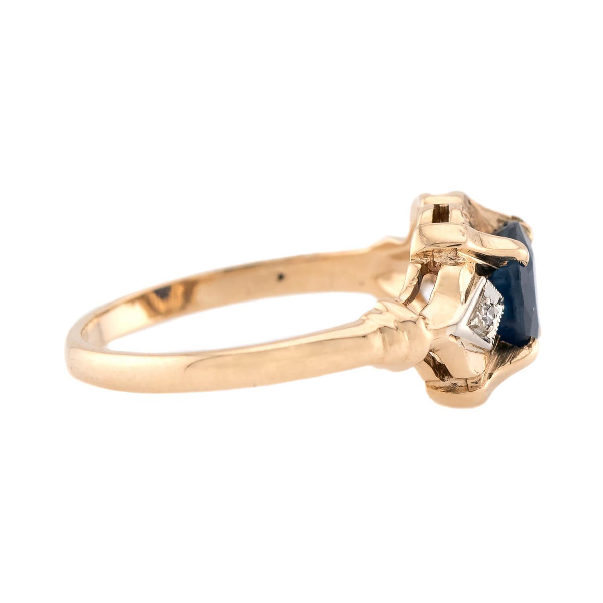 Vintage 14k Sapphire & Diamond Ring
