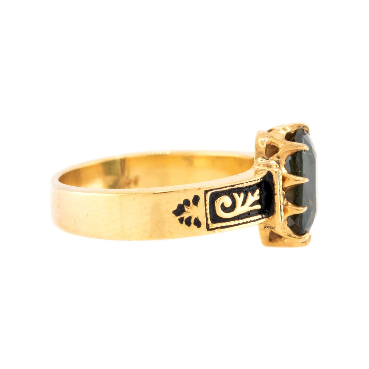 BAUM & OPPENHEIM Victorian 14k Sapphire & Enamel Ring