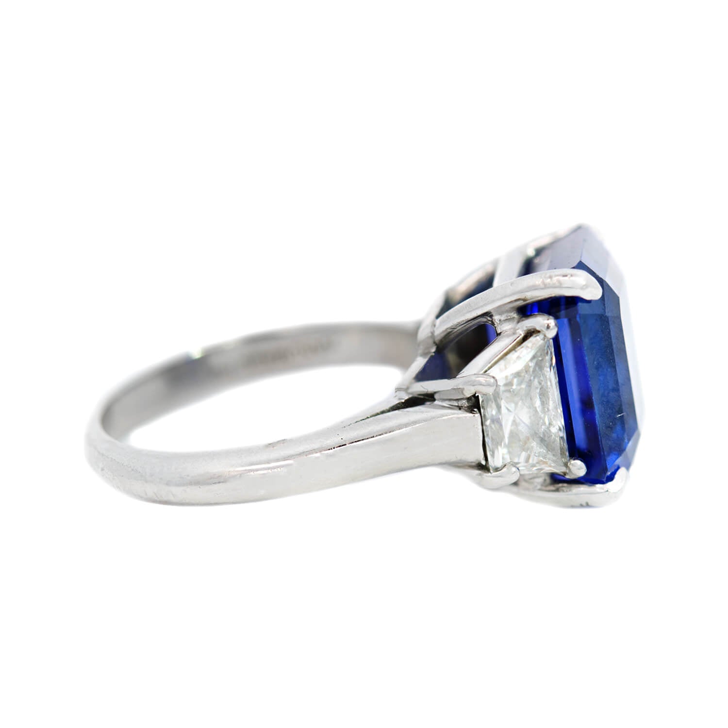 Estate Platinum Emerald Cut Tanzanite + Diamond Ring 5.5ctw+