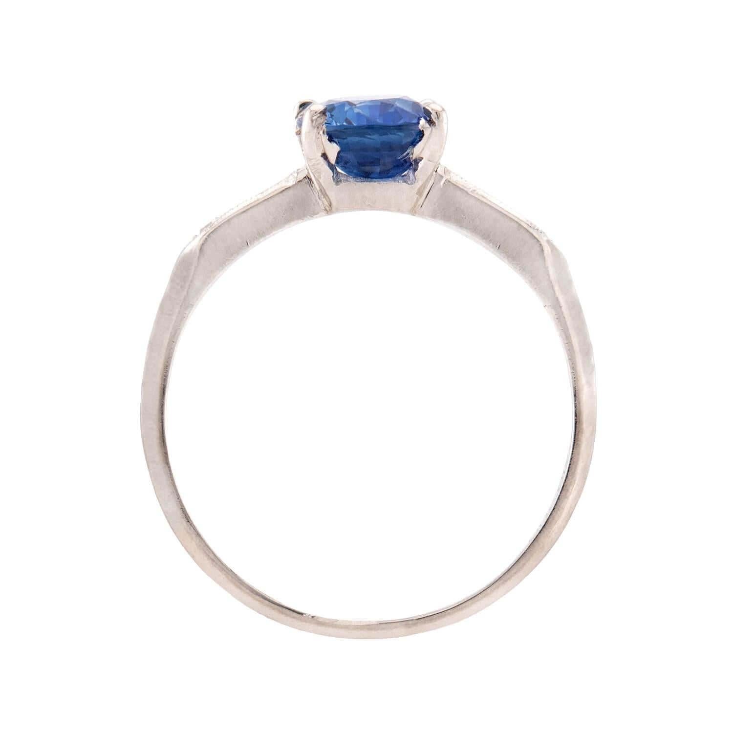 Art Deco Platinum Sapphire & Diamond Ring