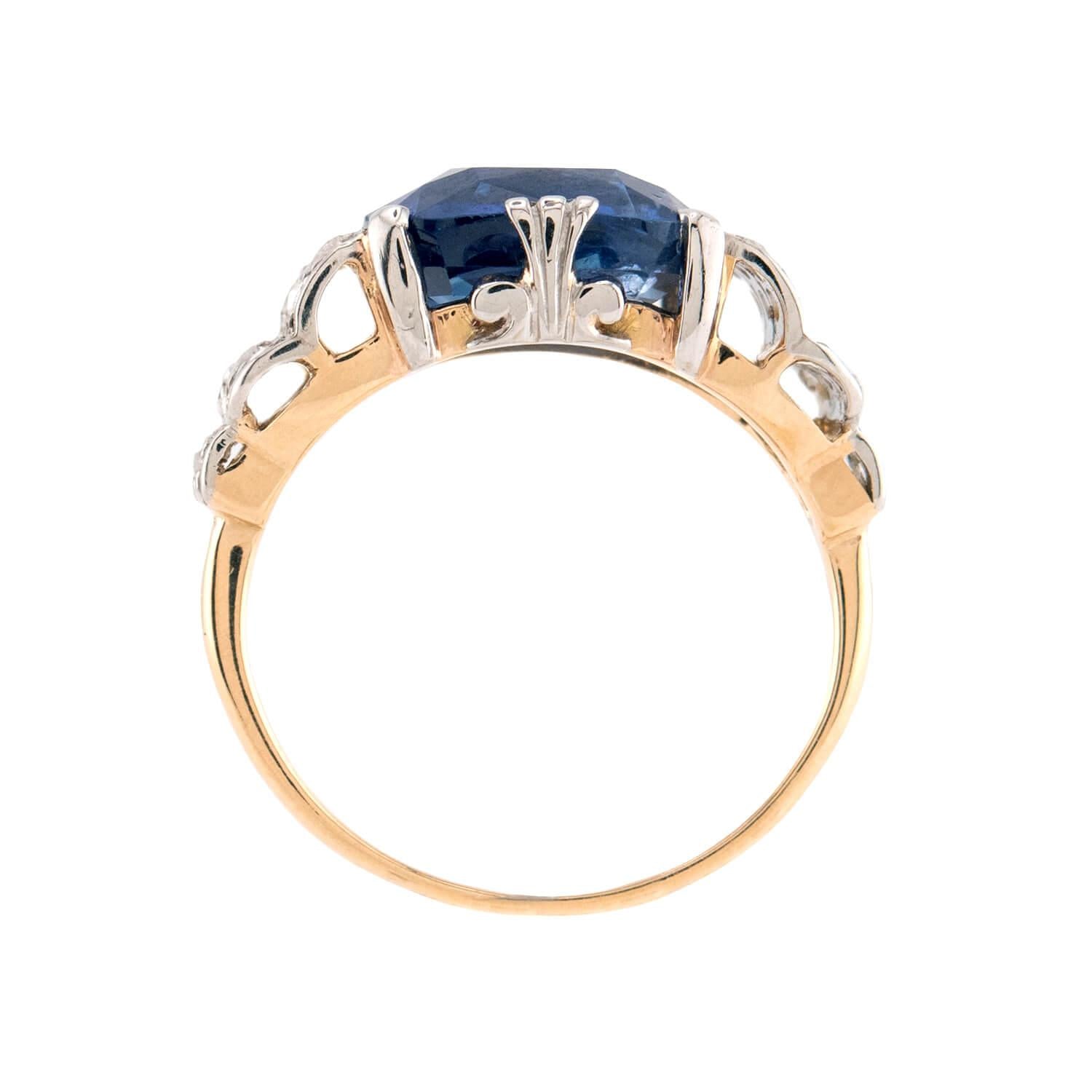 Edwardian 18k/Platinum GIA Ceylon Sapphire & Diamond Ring