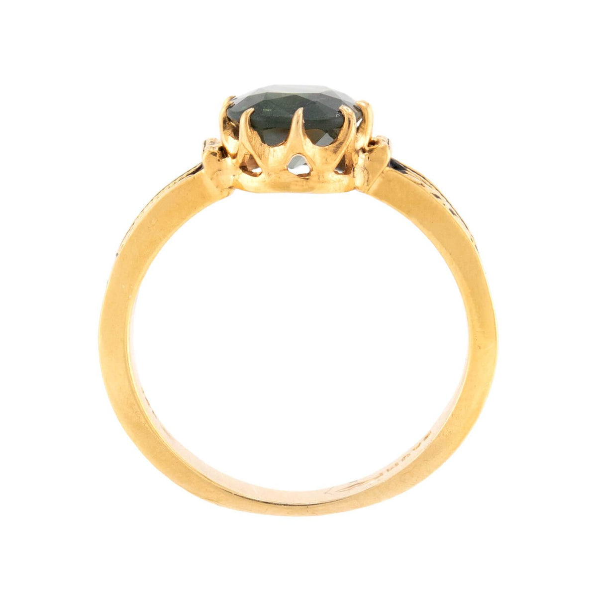 BAUM & OPPENHEIM Victorian 14k Sapphire & Enamel Ring