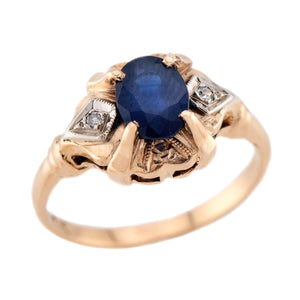 Vintage 14k Sapphire & Diamond Ring
