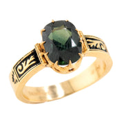BAUM & OPPENHEIM Victorian 14k Sapphire & Enamel Ring