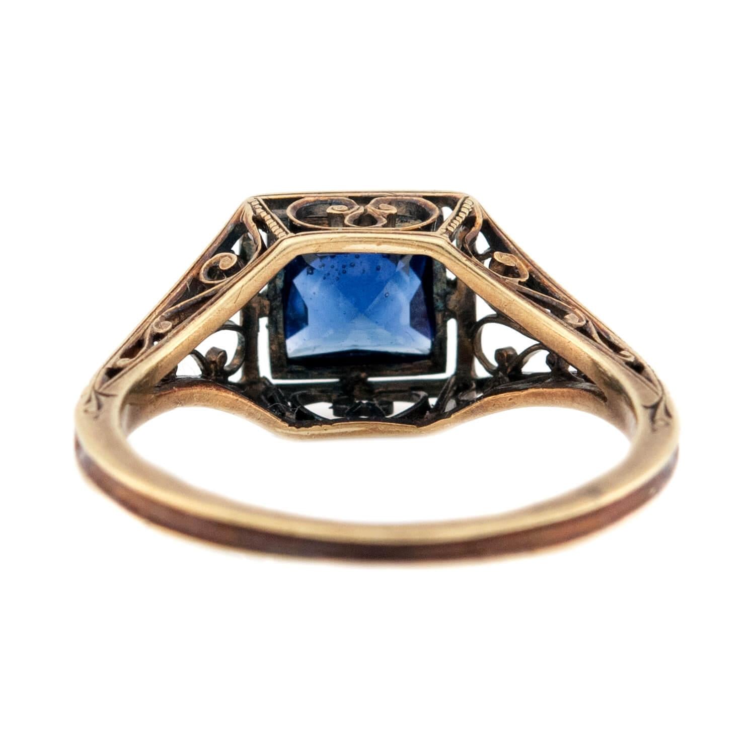 Art Deco 14k Sapphire Ring