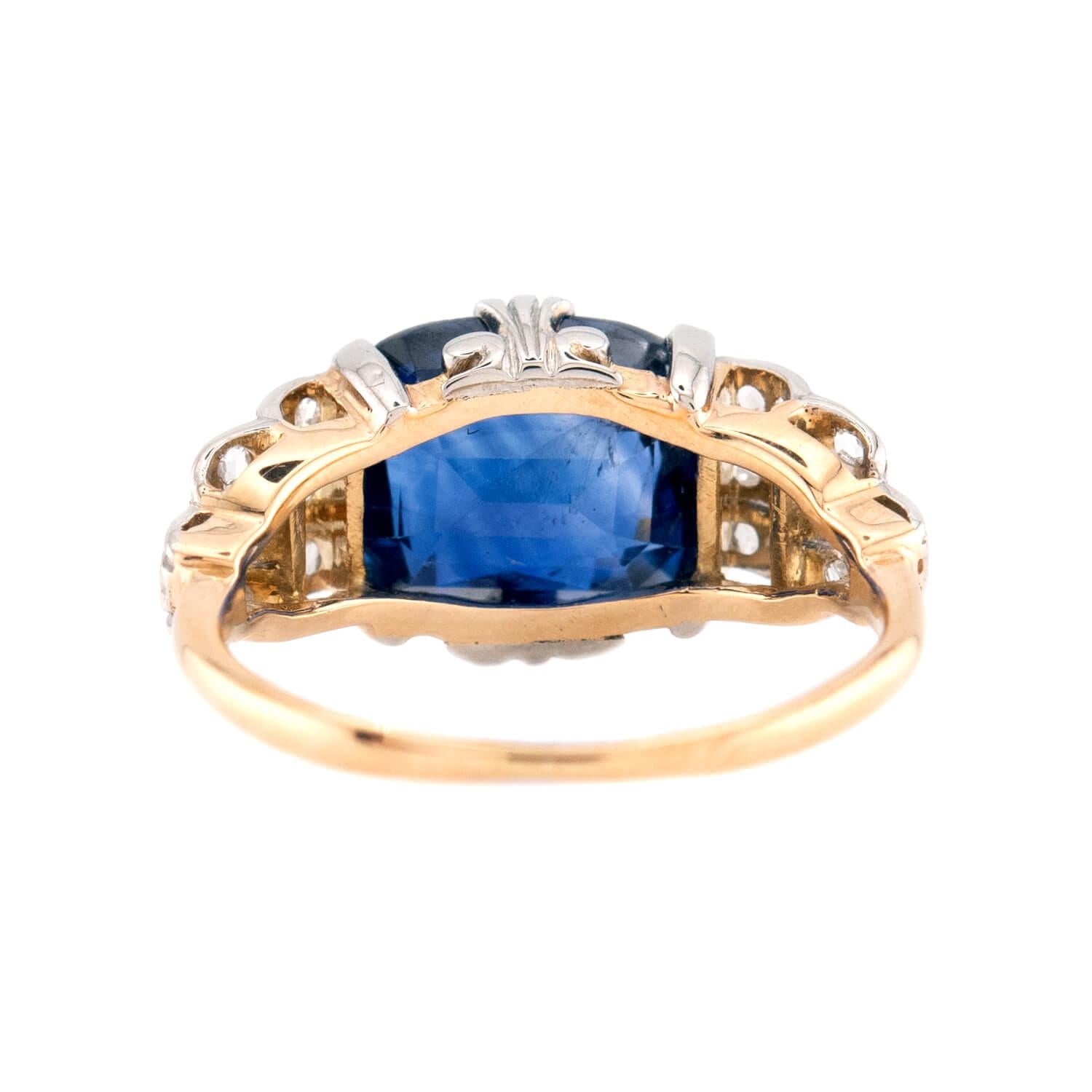 Edwardian 18k/Platinum GIA Ceylon Sapphire & Diamond Ring