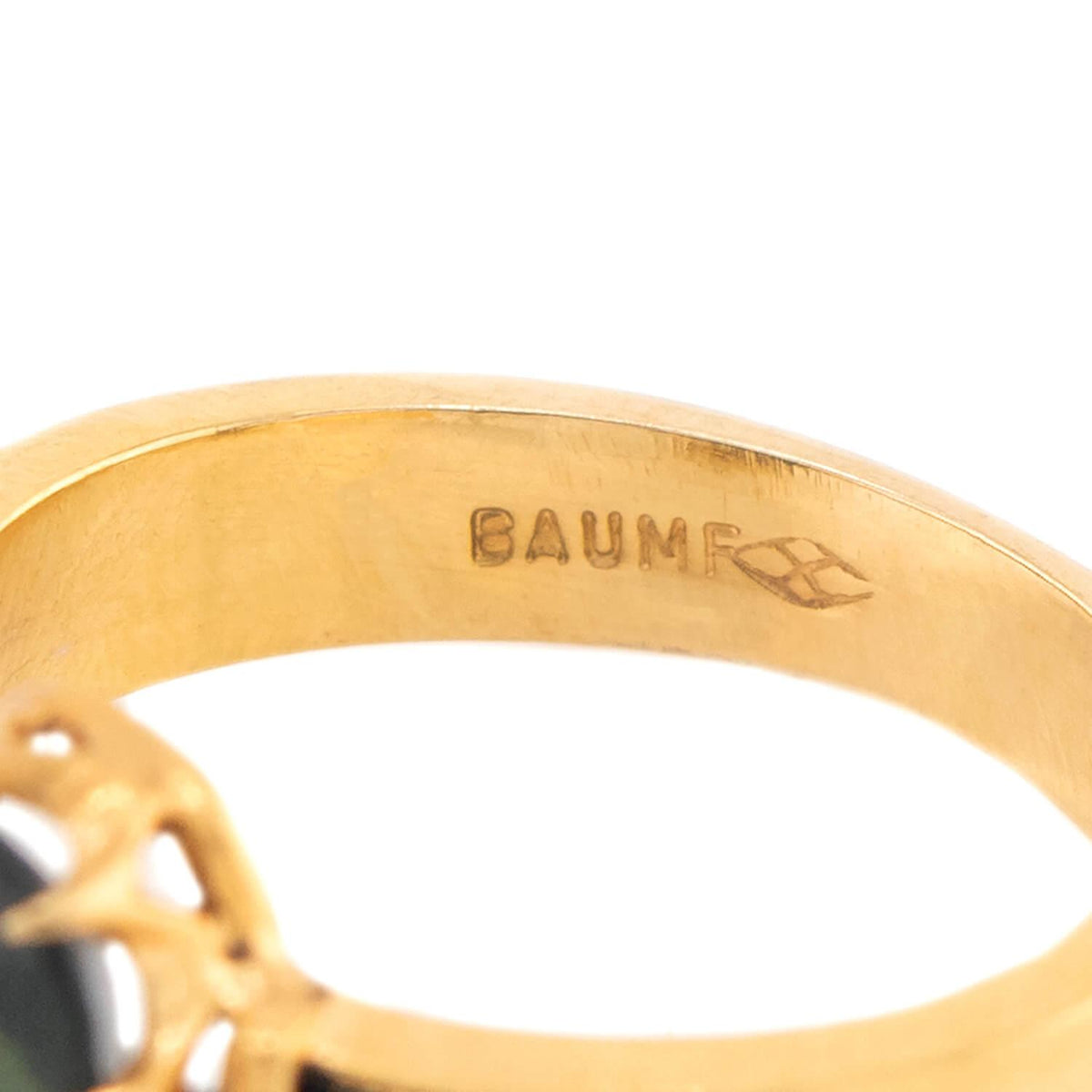 BAUM & OPPENHEIM Victorian 14k Sapphire & Enamel Ring