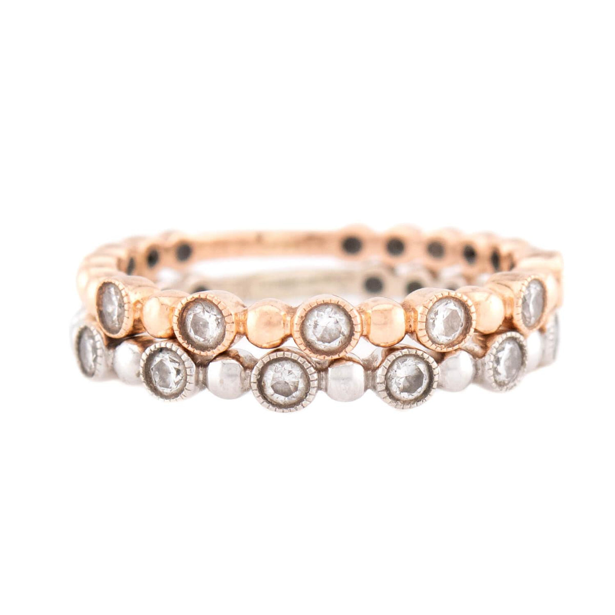 Estate 14k Diamond Eternity Band Set