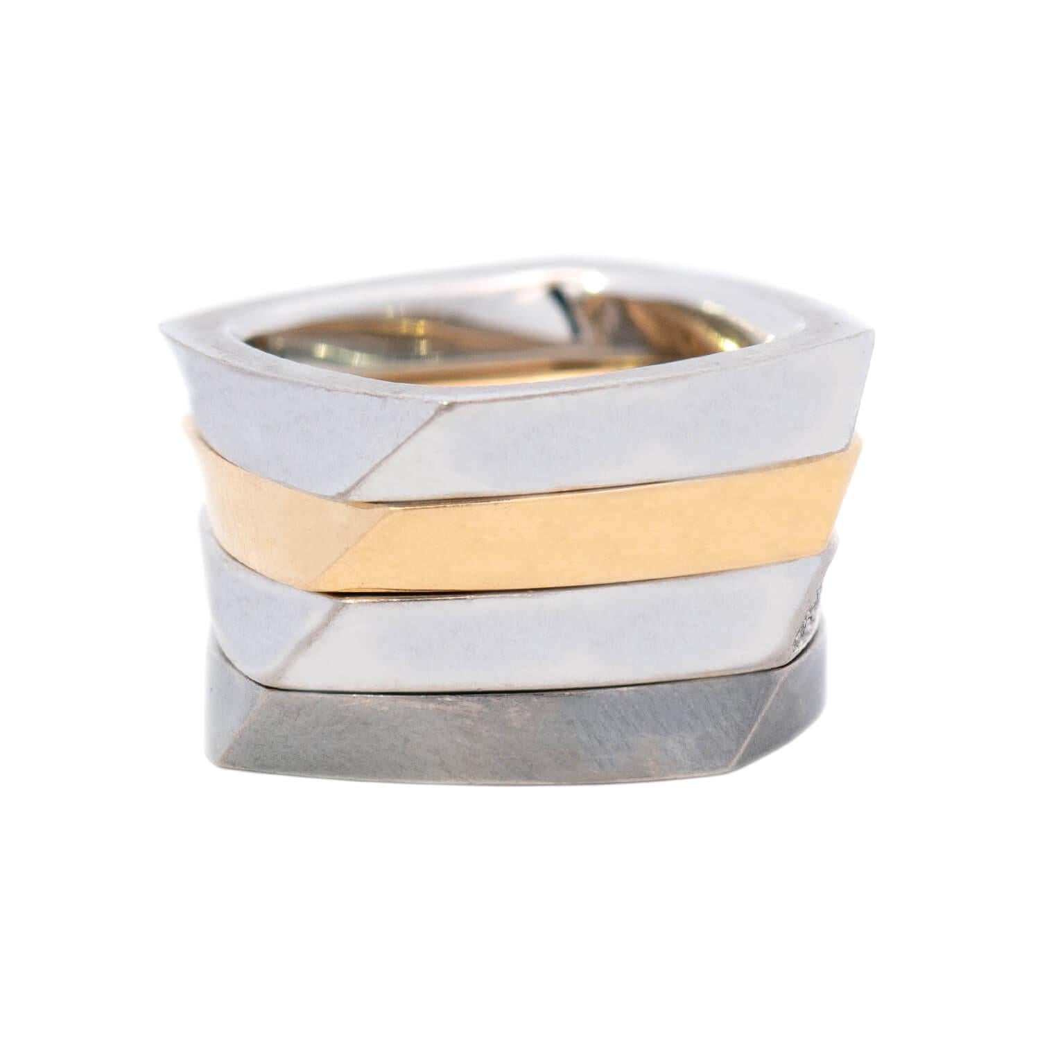 TIFFANY & CO. FRANK GEHRY Estate Torque Square Ring Set