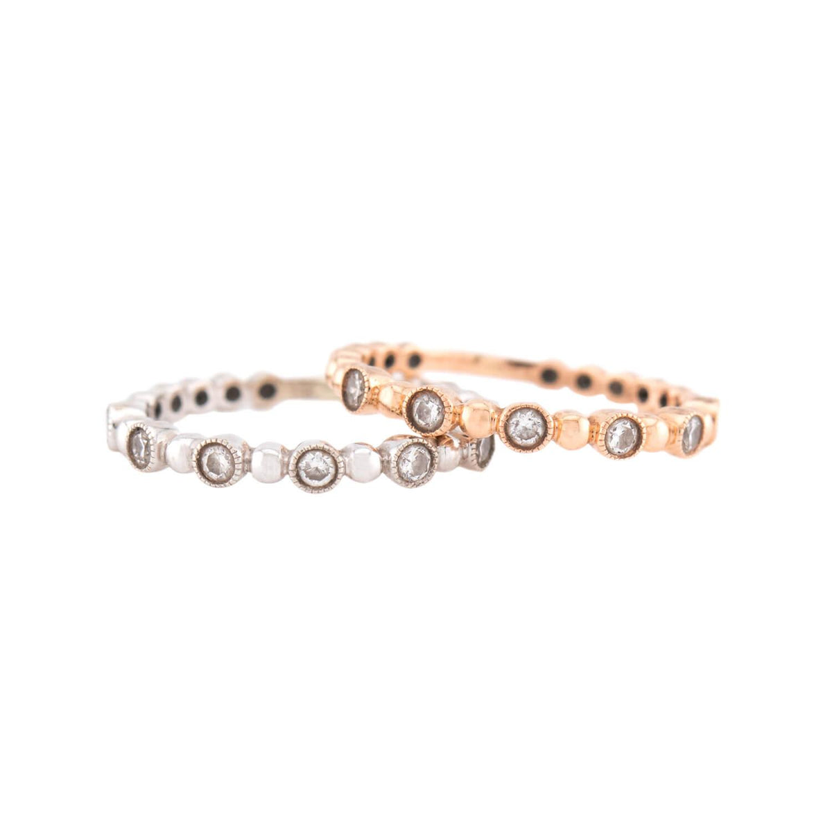 Estate 14k Diamond Eternity Band Set