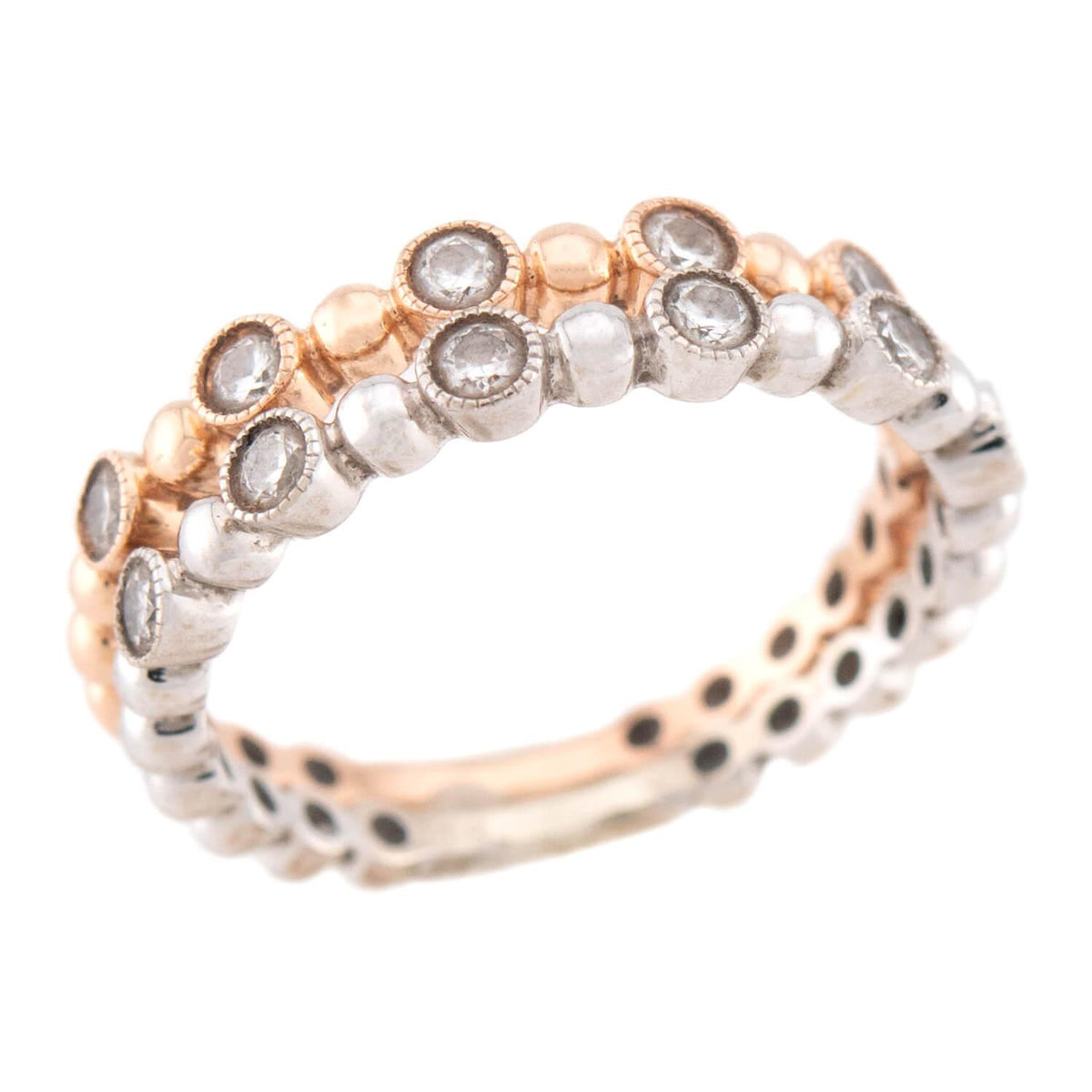 Estate 14k Diamond Eternity Band Set