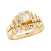Estate 18k Diamond Engagement Ring Set
