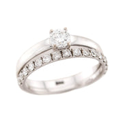 Estate 18k Diamond Engagement Ring & Wedding Band Set .34ct