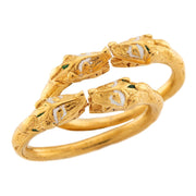 Victorian 24k Renaissance Revival Enamel Figural Ring Set