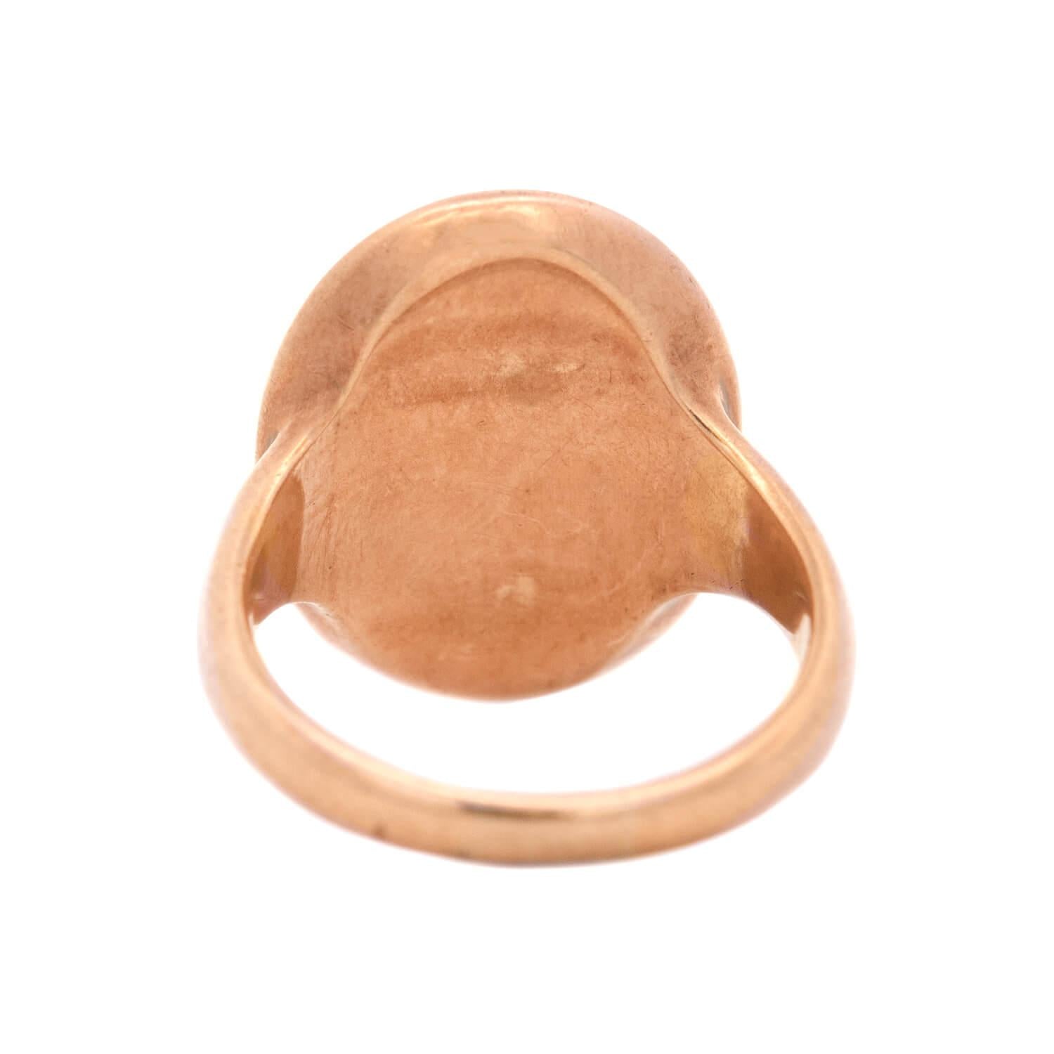 Victorian 14k Intaglio Crest Ring