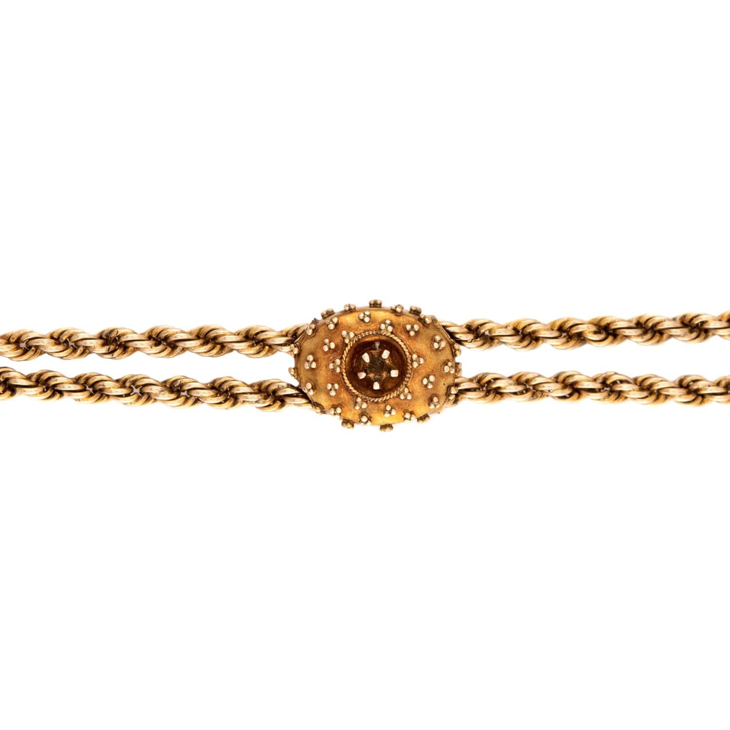Art Nouveau Gold-Filled Slide Chain Necklace 50"