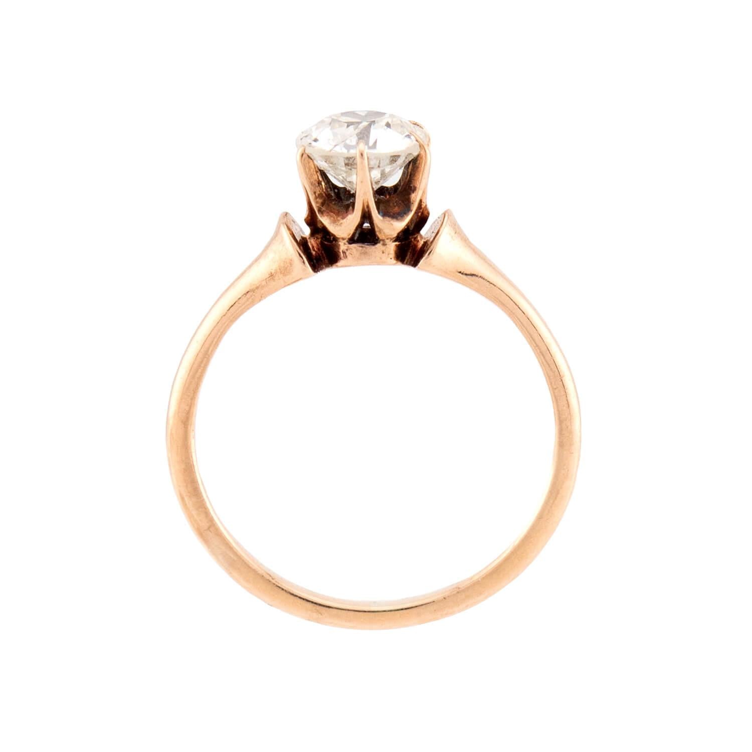 Victorian 14k Diamond Engagement Ring .75ct