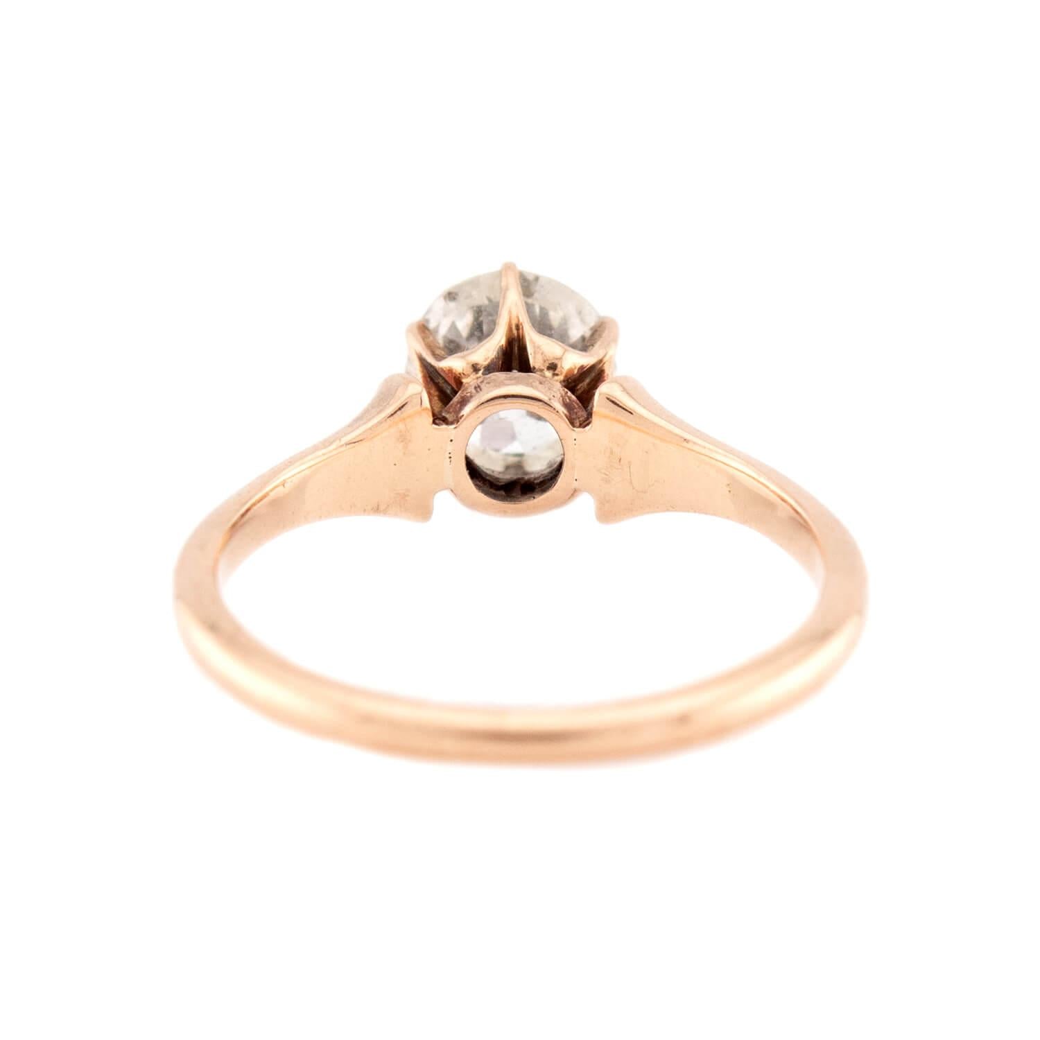 Victorian 14k Diamond Engagement Ring .75ct