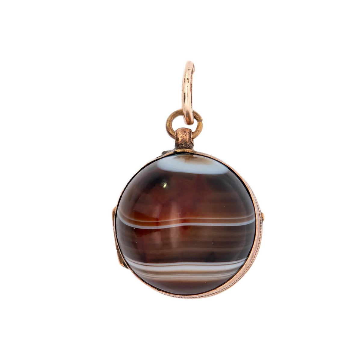 Victorian 10K Agate Locket Pendant