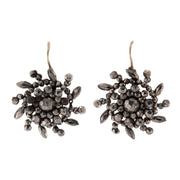 Victorian Sterling Silver Cut Steel Snowflake Motif Earrings