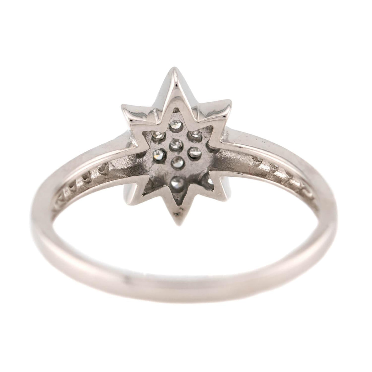 Estate 14k Diamond Starburst-Motif Ring