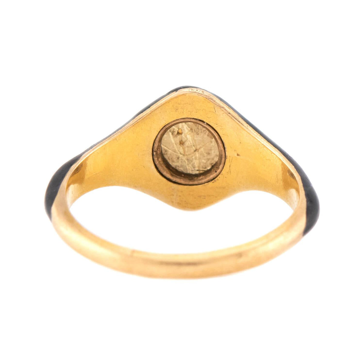 Victorian 18k Pearl, Diamond, & Enamel Ring