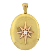Victorian 15kt Diamond Starburst Locket 0.40ct