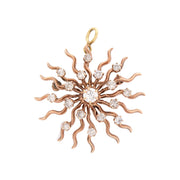 Art Deco 14k Diamond Starburst Pin/Pendant