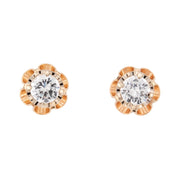 Edwardian 14k Diamond Stud Earrings