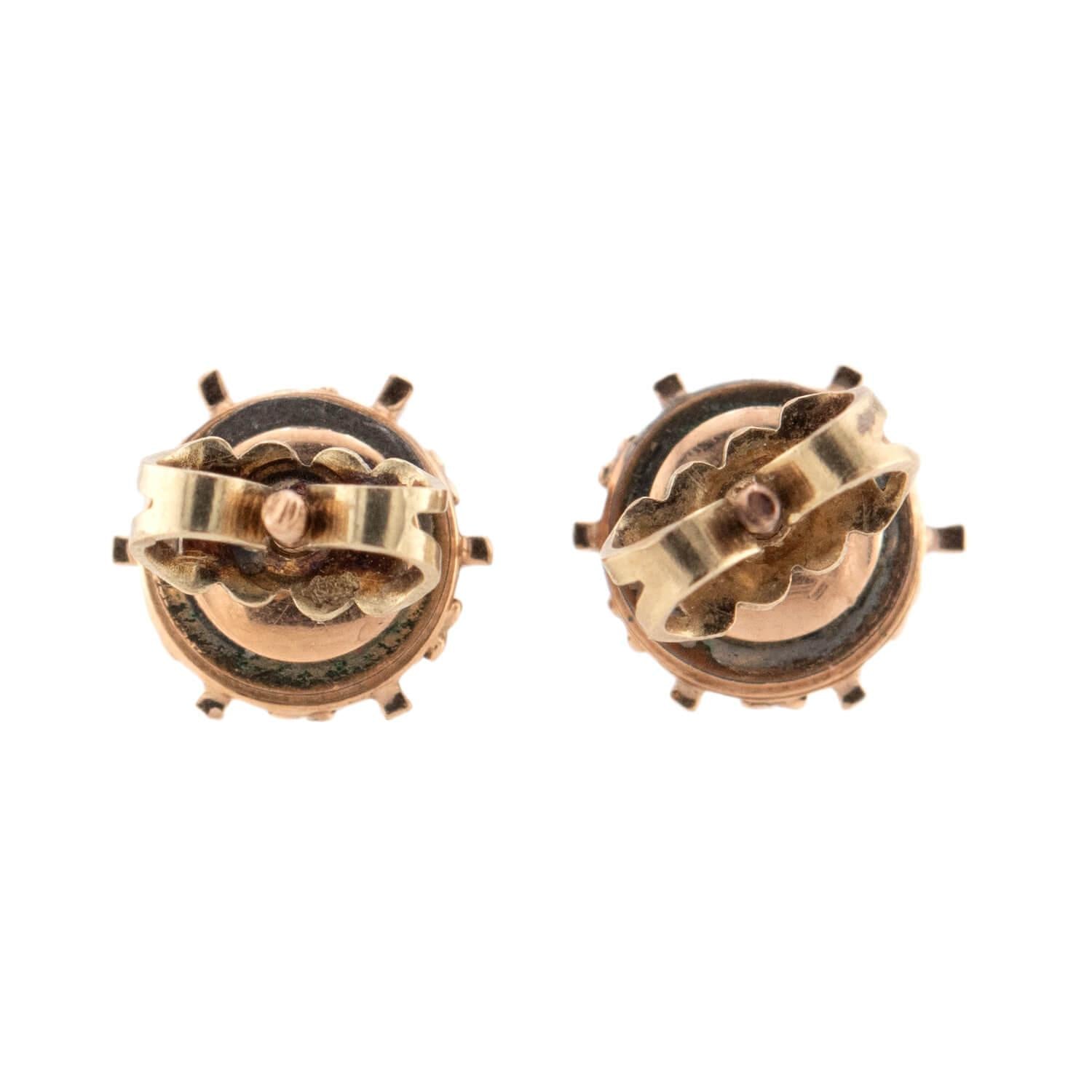 Victorian 14k Ruby Stud Earrings