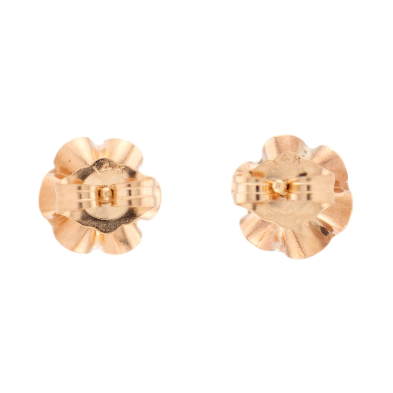 Edwardian 14k Diamond Stud Earrings