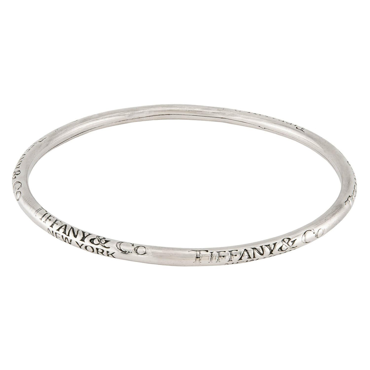 TIFFANY & CO Estate Sterling Silver "New York" Bangle