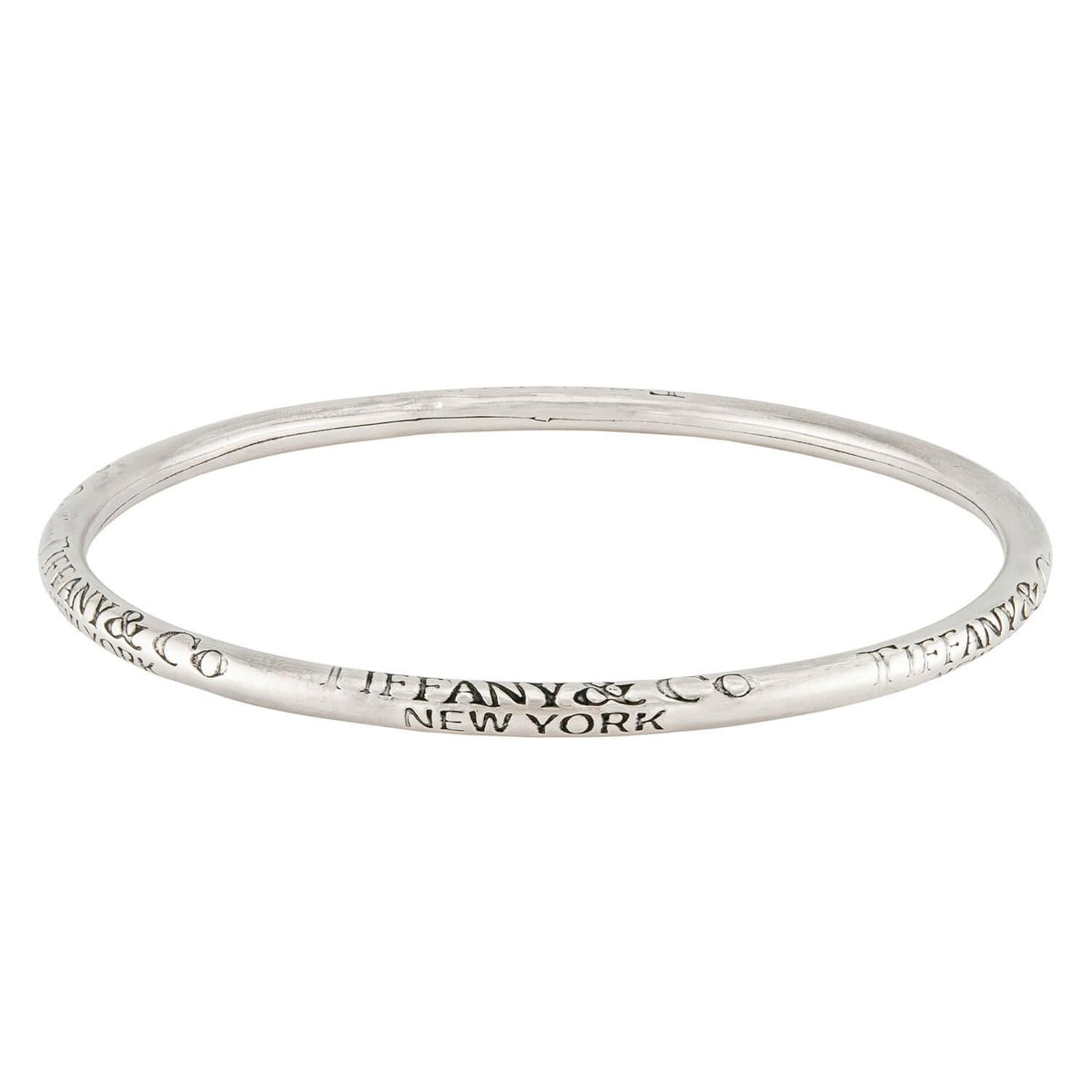 TIFFANY & CO Estate Sterling Silver "New York" Bangle