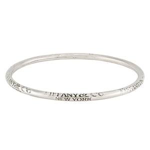 TIFFANY & CO Estate Sterling Silver "New York" Bangle