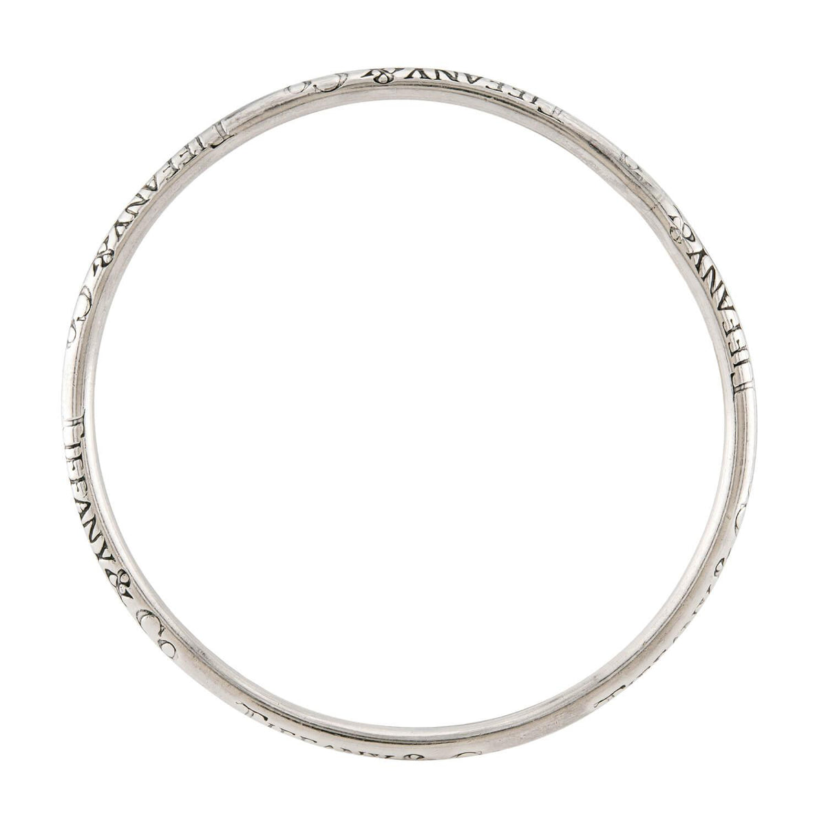 TIFFANY & CO Estate Sterling Silver "New York" Bangle