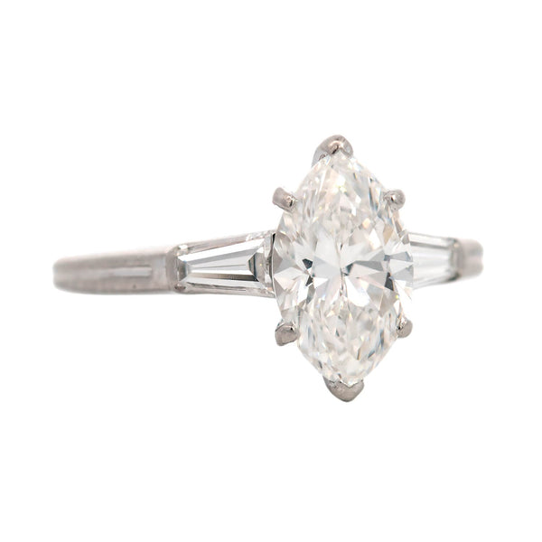 TIFFANY & CO. Retro Platinum Marquise Diamond Engagement Ring 1.20ct