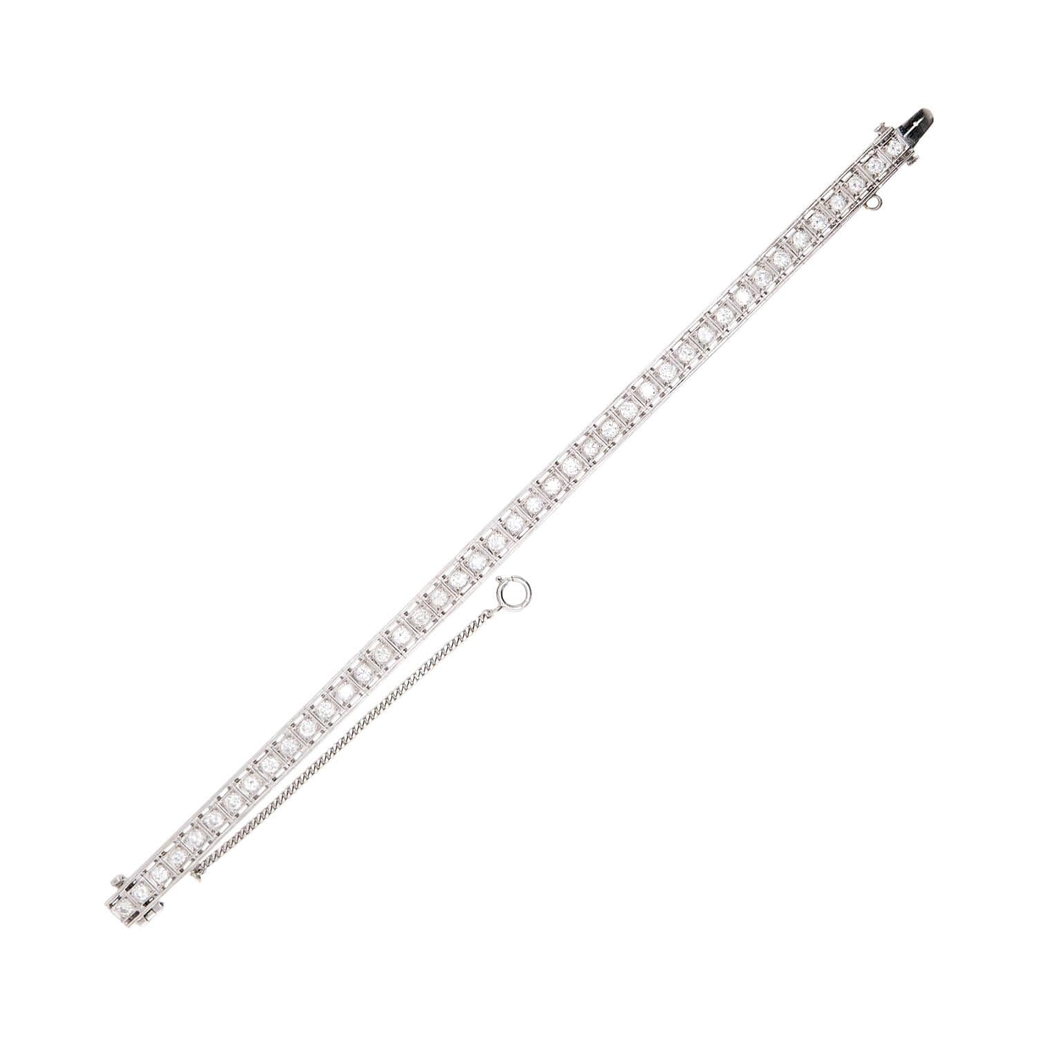 Art Deco 14k Diamond Tennis Bracelet