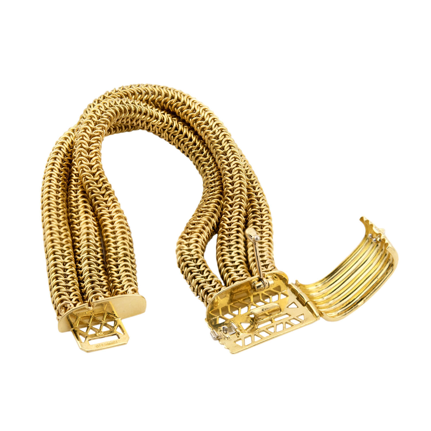 TIFFANY & CO. Estate 18k Three-Strand Bracelet 90 DWT
