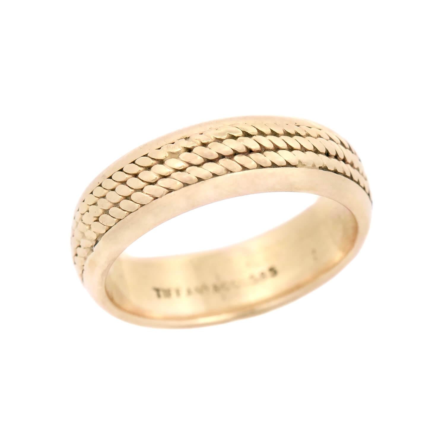 TIFFANY & Co Estate 14k Braided Motif Band