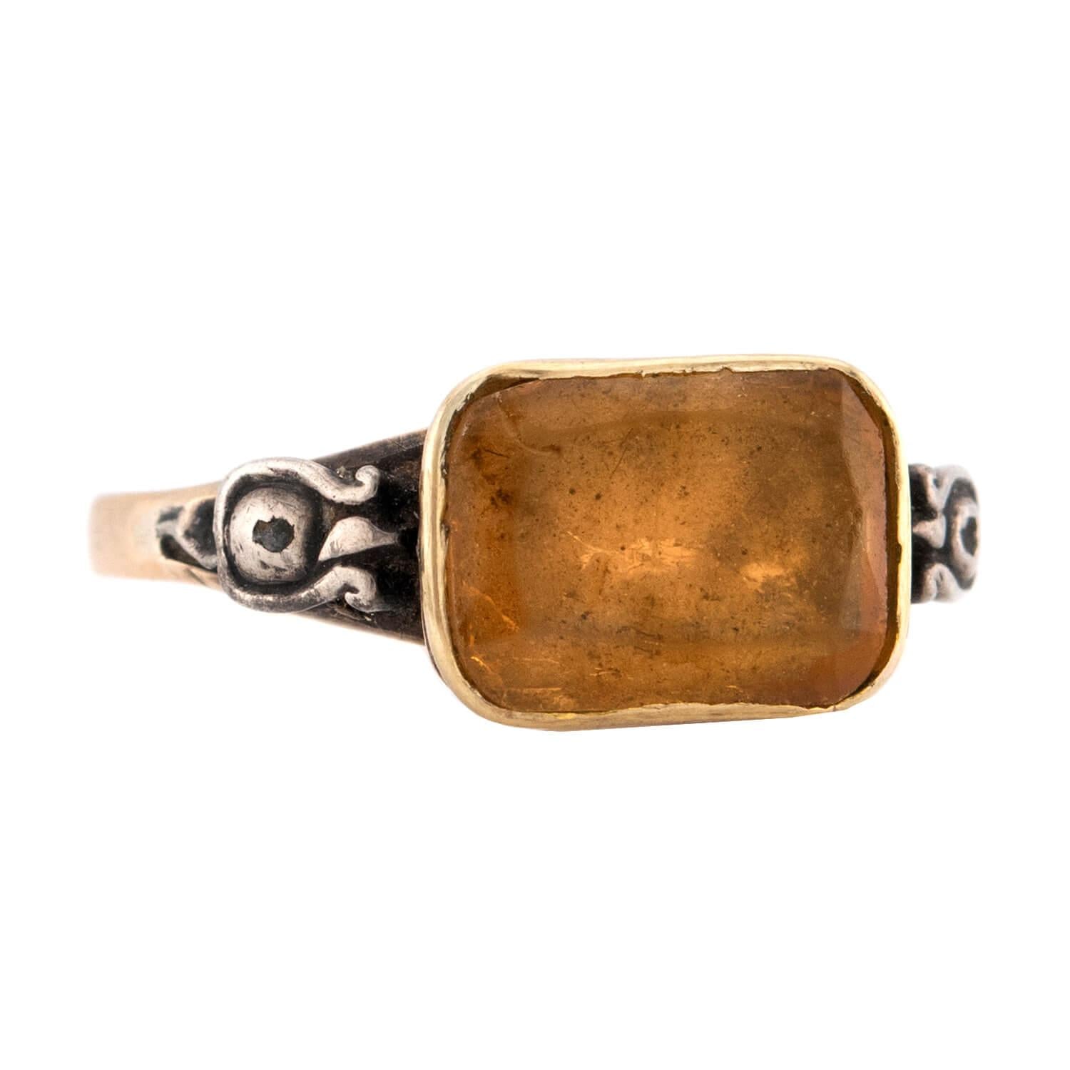 Georgian 14k/Sterling Silver Topaz Ring