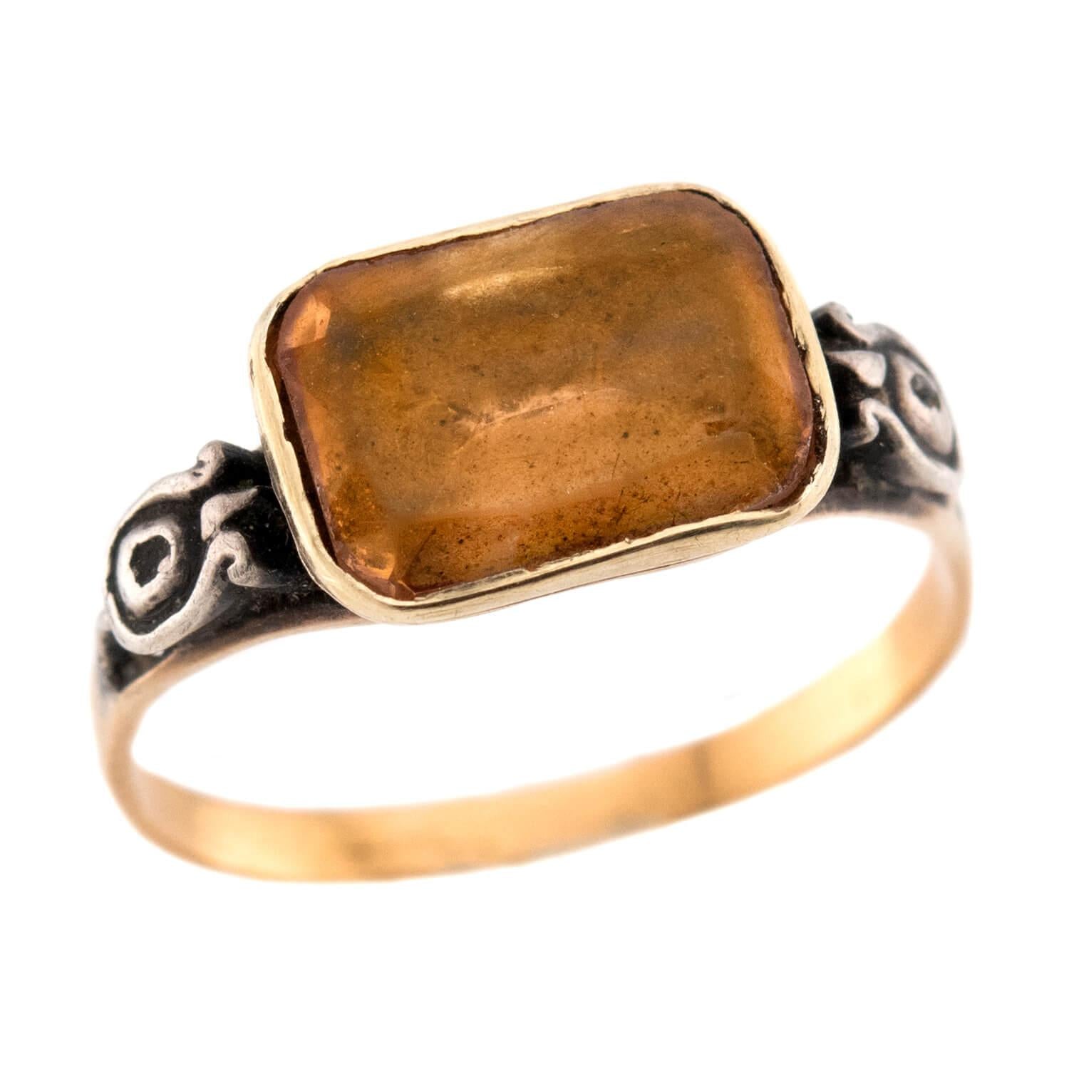 Georgian 14k/Sterling Silver Topaz Ring