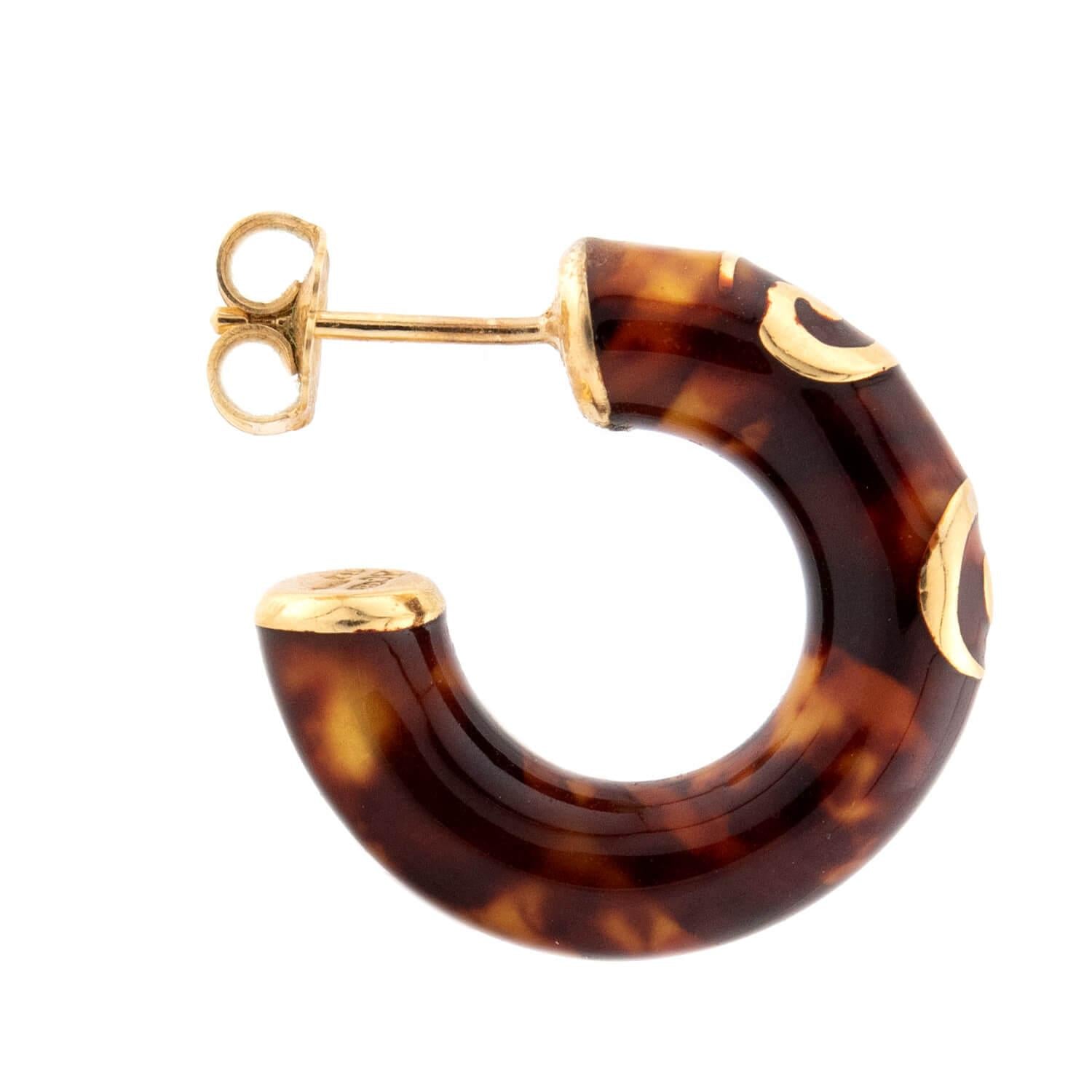 Estate Italian 18K/Sterling Silver Resin & Enamel Earring & Bracelet Set