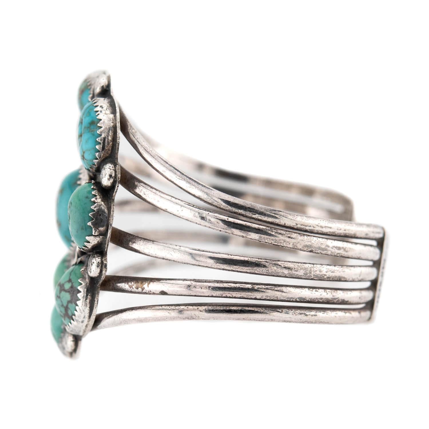 Vintage Sterling Silver Native American Turquoise Cuff Bracelet