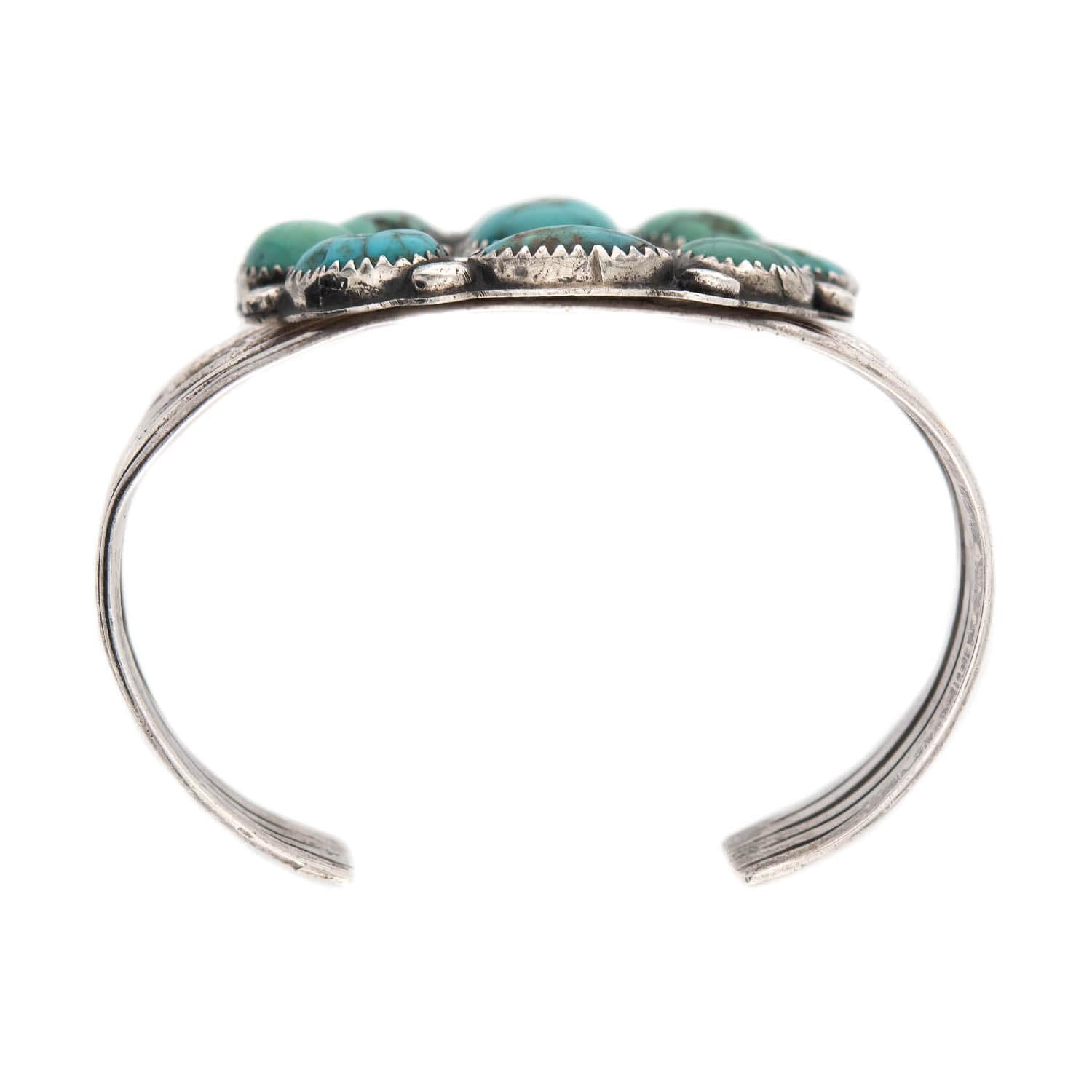 Vintage Sterling Silver Native American Turquoise Cuff Bracelet