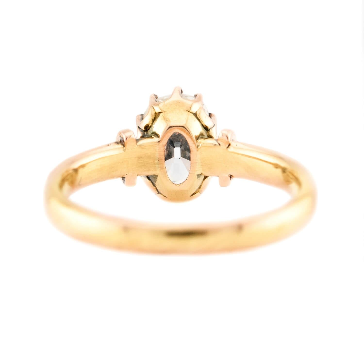 Victorian 18k GIA Diamond Engagement Ring 1.06ct