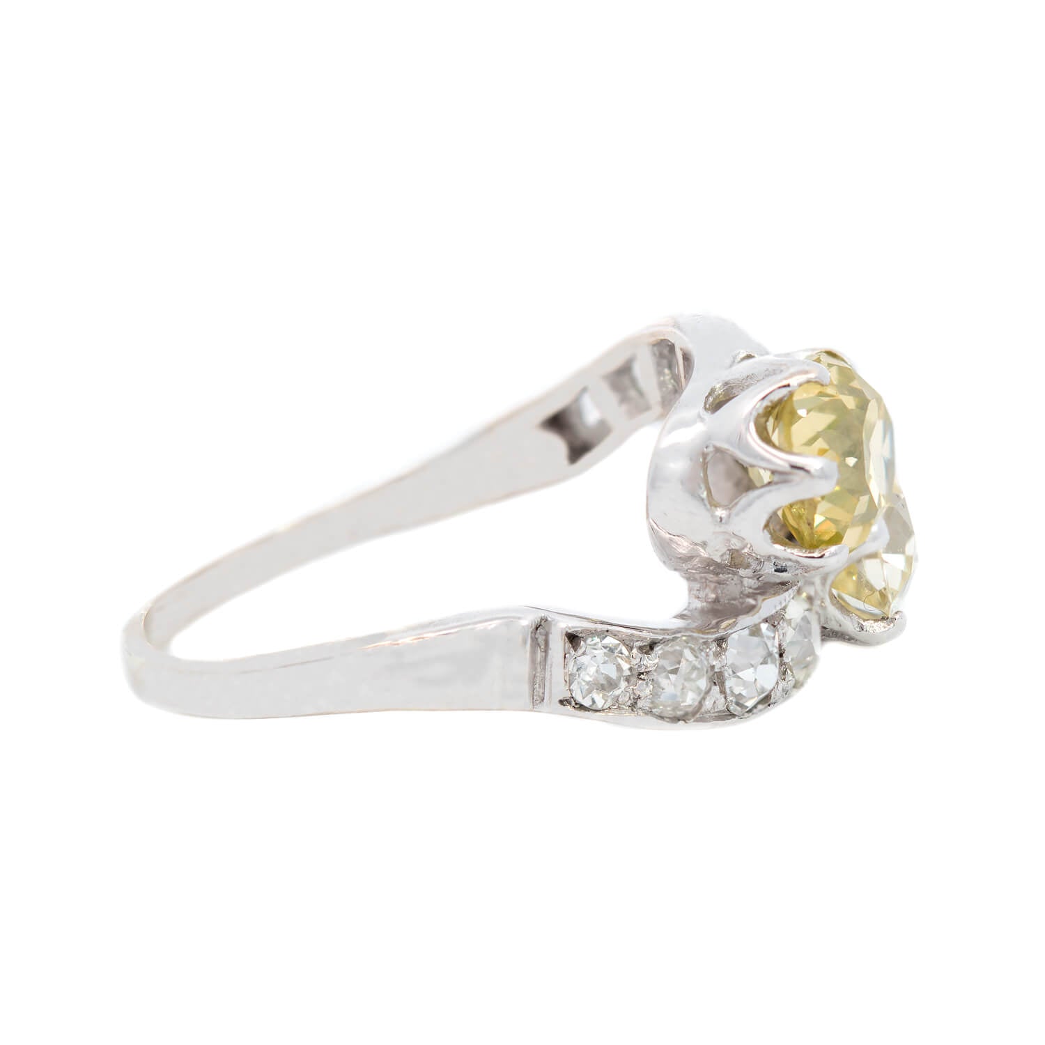 Edwardian 18k "Moi et Toi" Bypass Diamond Ring 2.85ctw