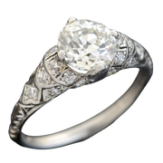 Art Deco Platinum Diamond Engagement Ring 1.44ct
